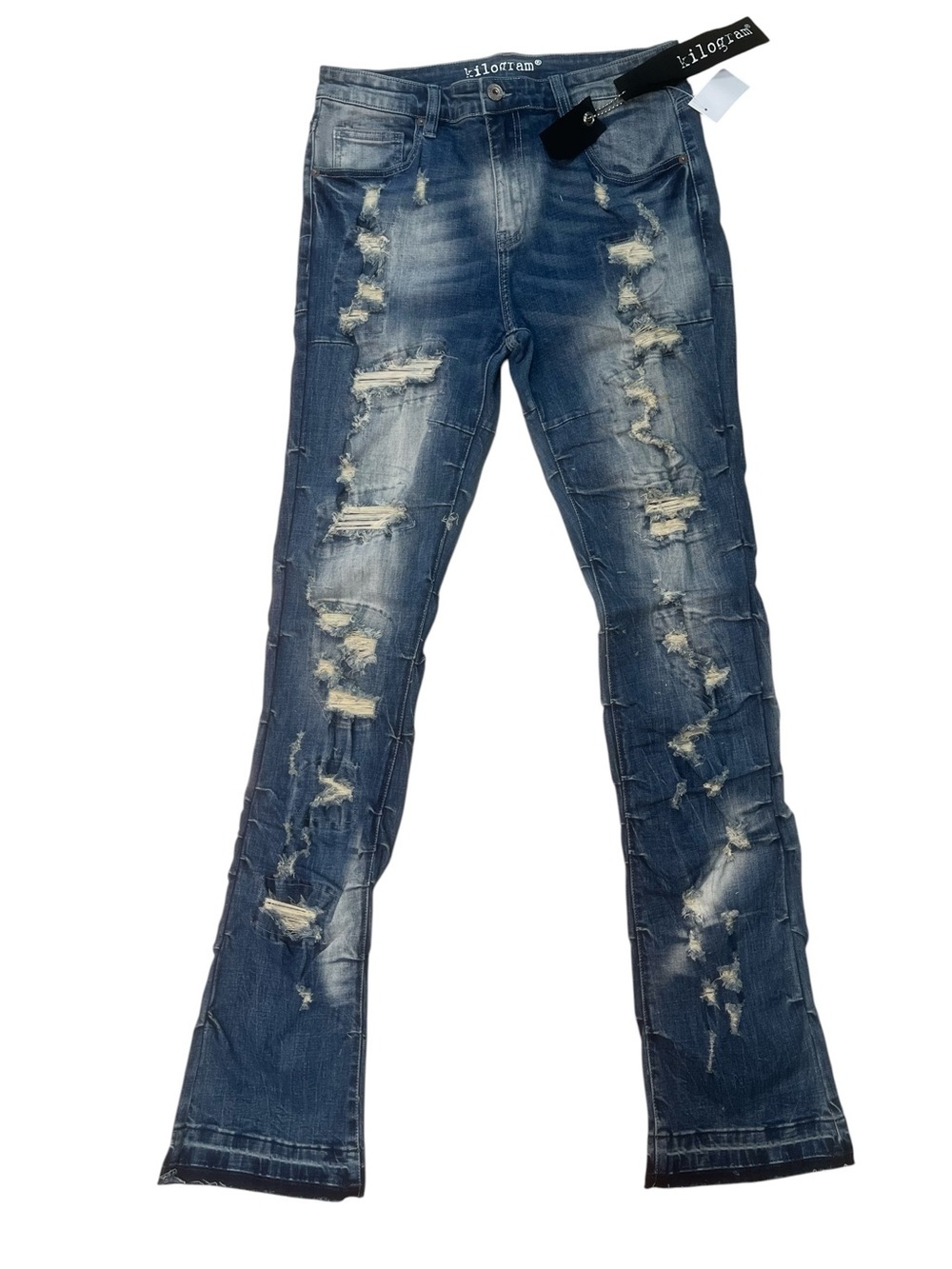 Sz Various Kilogram Distressed Men's Blue Denim stack Jeans